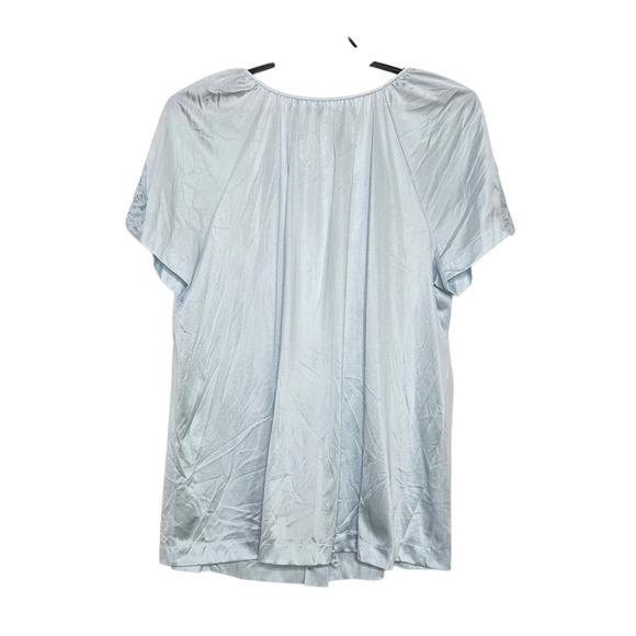 Womens Vintage Lorraine Pajama Set Size 1X Plus Blue Nylon Pants Shirt - Picture 3 of 8